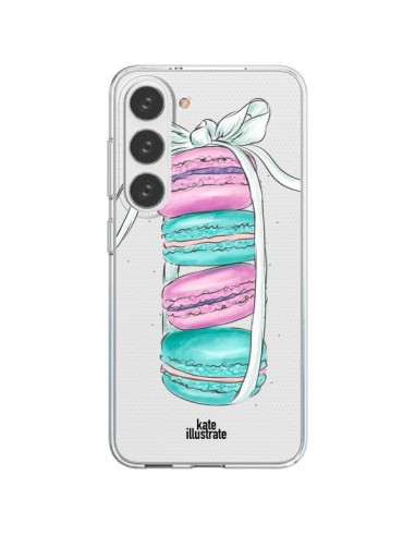Coque Samsung Galaxy S23 5G Macarons Pink Mint Rose Transparente - kateillustrate