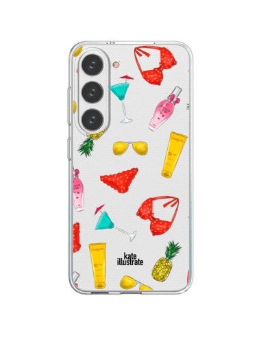 Samsung Galaxy S23 5G Case Summer Essentials Summer Essenziale Clear - kateillustrate