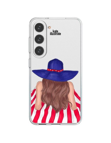 Samsung Galaxy S23 5G Case Beah Girl Girl Beach Clear - kateillustrate