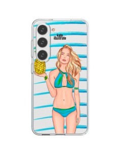 Cover Samsung Galaxy S23 5G Malibu Ananas Plage Ete Blu...