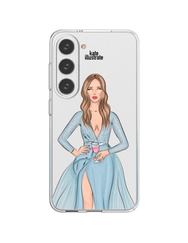 Coque Samsung Galaxy S23 5G Cheers Diner Gala Champagne Transparente - kateillustrate