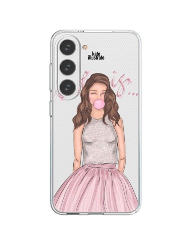 Samsung Galaxy S23 5G Case Bubble Girl Tiffany Pink Clear - kateillustrate
