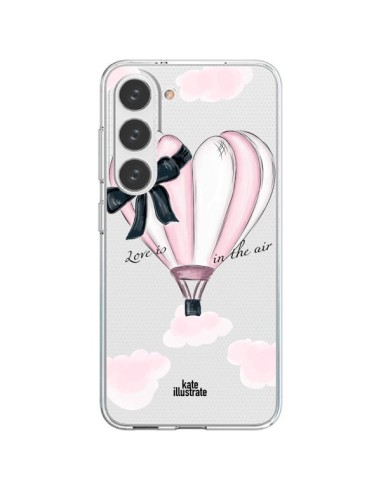 Coque Samsung Galaxy S23 5G Love is in the Air Love Montgolfier Transparente - kateillustrate