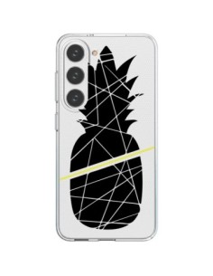 Cover Samsung Galaxy S23 5G Ananas Nero Trasparente -...