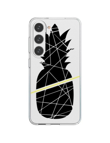 Coque Samsung Galaxy S23 5G Ananas Noir Transparente - Koura-Rosy Kane