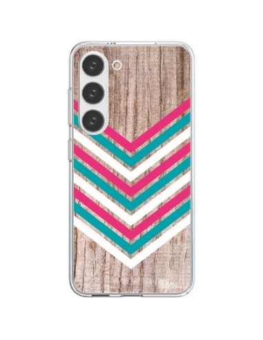 Samsung Galaxy S23 5G Case Tribal Aztec Wood Wood Arrow Pink Blue - Laetitia