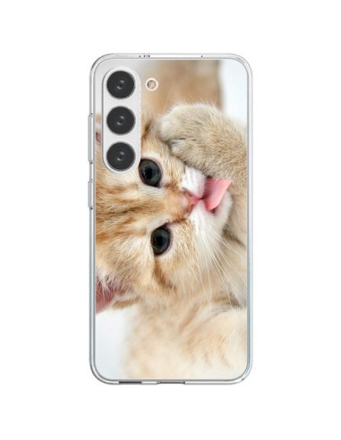 Coque Samsung Galaxy S23 5G Chat Cat Tongue - Laetitia