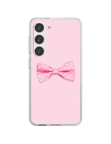 Coque Samsung Galaxy S23 5G Noeud Papillon Rose Girly Bow Tie - Laetitia