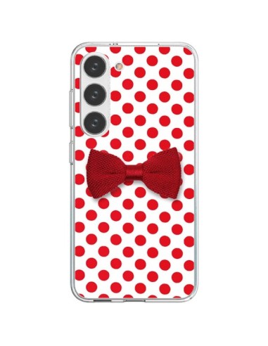 Coque Samsung Galaxy S23 5G Noeud Papillon Rouge Girly Bow Tie - Laetitia