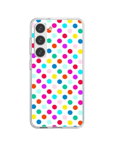 Coque Samsung Galaxy S23 5G Pois Multicolores - Laetitia