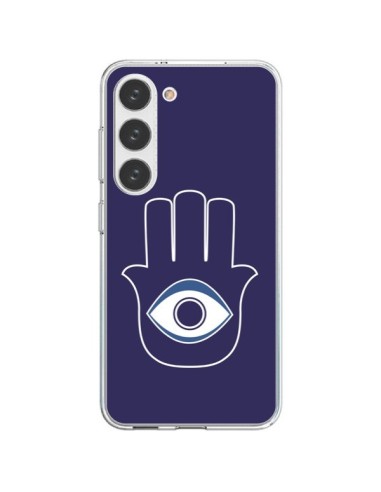 Coque Samsung Galaxy S23 5G Main de Fatma Oeil Bleu - Laetitia