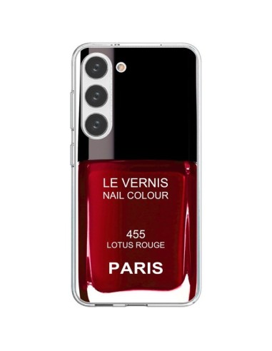 Coque Samsung Galaxy S23 5G Vernis Paris Lotus Rouge - Laetitia