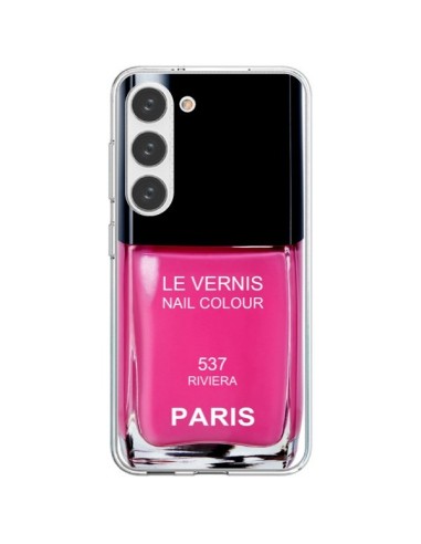Coque Samsung Galaxy S23 5G Vernis Paris Riviera Rose - Laetitia