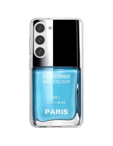 Coque Samsung Galaxy S23 5G Vernis Paris Coco Blue Bleu - Laetitia