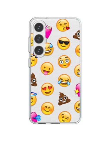 Cover Samsung Galaxy S23 5G Emoji Trasparente - Laetitia