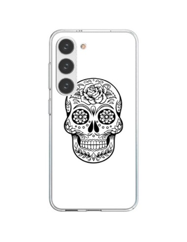 Coque Samsung Galaxy S23 5G Tête de Mort Mexicaine Noir - Laetitia