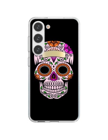 Coque Samsung Galaxy S23 5G Tête de Mort Mexicaine Multicolore - Laetitia