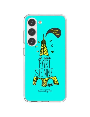 Coque Samsung Galaxy S23 5G Je suis Parisienne La Tour Eiffel Bleu - Leellouebrigitte