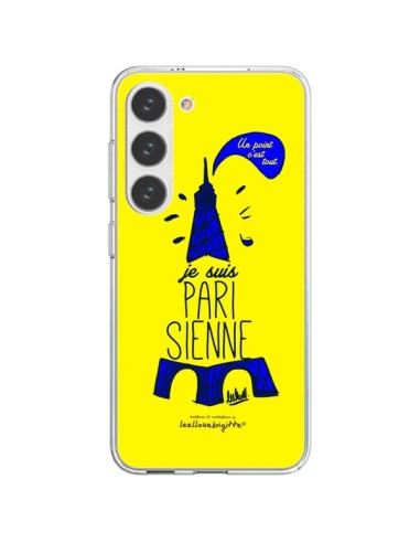 Coque Samsung Galaxy S23 5G Je suis Parisienne La Tour Eiffel Jaune - Leellouebrigitte