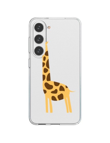 Cover Samsung Galaxy S23 5G Giraffa Animale Savana Trasparente - Petit Griffin