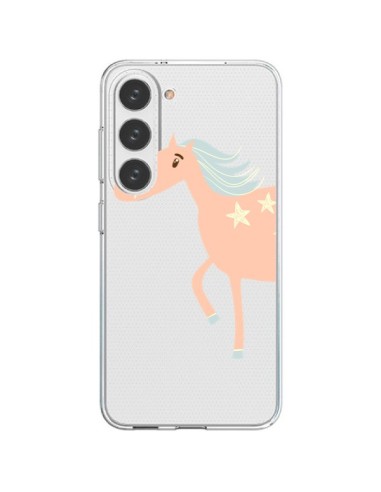 Coque Samsung Galaxy S23 5G Licorne Unicorn Rose Transparente - Petit Griffin