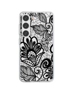 Coque Samsung Galaxy S23 5G Lace Fleur Flower Noir...