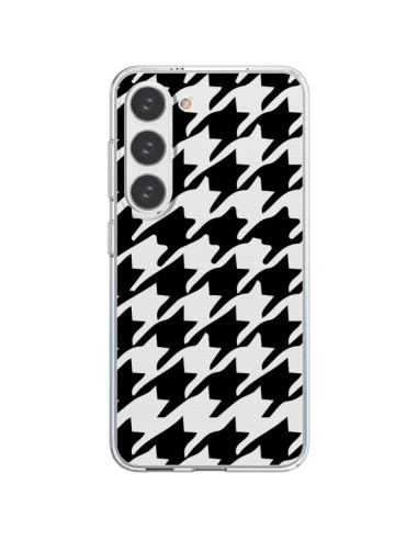 Cover Samsung Galaxy S23 5G Vichy Gros Carre Nero Trasparente - Petit Griffin