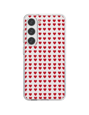 Coque Samsung Galaxy S23 5G Coeurs Heart Love Amour Red Transparente - Petit Griffin