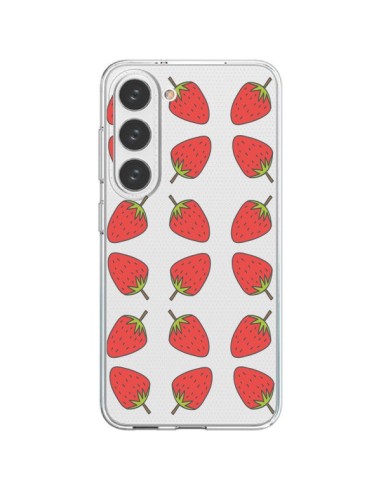 Cover Samsung Galaxy S23 5G Fragola Frutta Trasparente - Petit Griffin