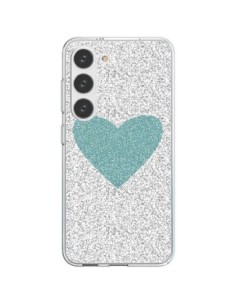 Cover Samsung Galaxy S23 5G Cuore Blu Verde Argento Amore...