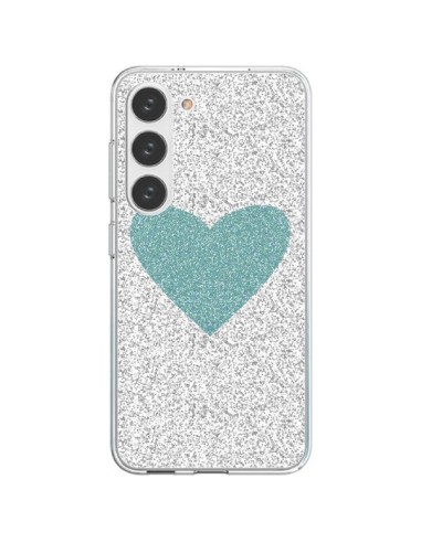 Samsung Galaxy S23 5G Case Heart Blue Green Argento Love - Mary Nesrala