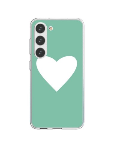 Samsung Galaxy S23 5G Case Heart Green Mint - Mary Nesrala