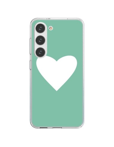 Coque Samsung Galaxy S23 5G Coeur Mint Vert - Mary Nesrala