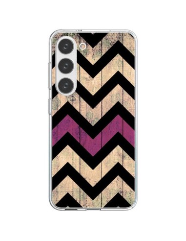 Coque Samsung Galaxy S23 5G Chevron Vintage Bois Wood - Mary Nesrala