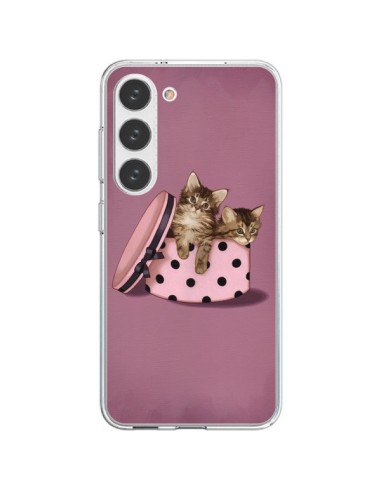 Cover Samsung Galaxy S23 5G Gattoon Gatto Kitten Boite Pois - Maryline Cazenave