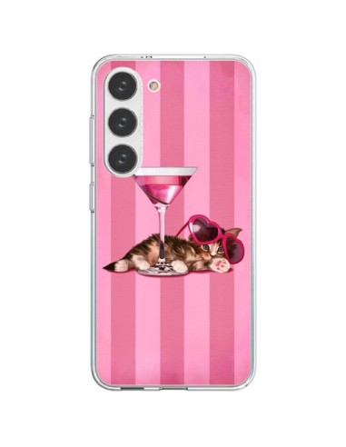 Coque Samsung Galaxy S23 5G Chaton Chat Kitten Cocktail Lunettes Coeur - Maryline Cazenave