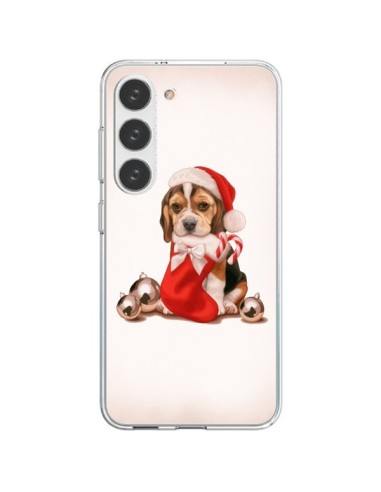 Coque Samsung Galaxy S23 5G Chien Dog Pere Noel Christmas - Maryline Cazenave