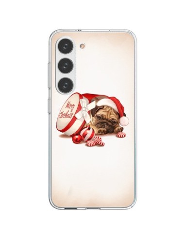 Coque Samsung Galaxy S23 5G Chien Dog Pere Noel Christmas Boite - Maryline Cazenave