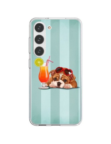 Coque Samsung Galaxy S23 5G Chien Dog Cocktail Lunettes Coeur - Maryline Cazenave