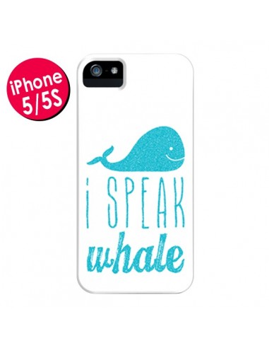 Coque I Speak Whale Baleine Bleu pour iPhone 5 et 5S - Mary Nesrala