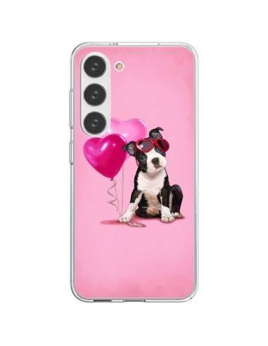 Cover Samsung Galaxy S23 5G Cane Palloncino Occhiali Cuore Rosa - Maryline Cazenave