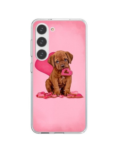 Coque Samsung Galaxy S23 5G Chien Dog Gateau Coeur Love - Maryline Cazenave