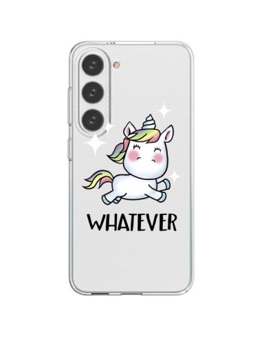 Coque Samsung Galaxy S23 5G Licorne Whatever Transparente - Maryline Cazenave