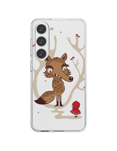 Coque Samsung Galaxy S23 5G Le Petit Chaperon Rouge Loup Hello Big Wolf Transparente - Maria Jose Da Luz