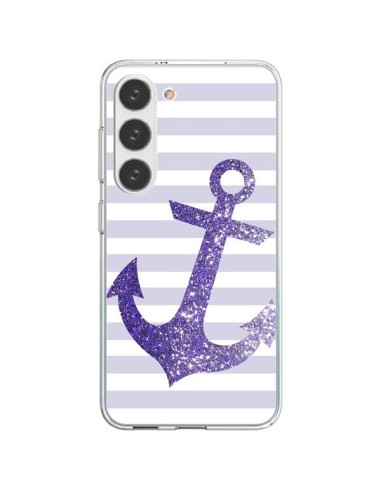 Coque Samsung Galaxy S23 5G Ancre Violet Navire - Monica Martinez