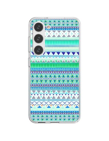 Samsung Galaxy S23 5G Case Chenoa Blue Aztec - Monica Martinez