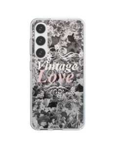 Samsung Galaxy S23 5G Case Vintage Love Black Flowers -...