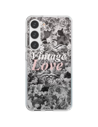 Samsung Galaxy S23 5G Case Vintage Love Black Flowers - Monica Martinez