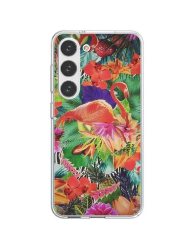 Coque Samsung Galaxy S23 5G Tropical Flamant Rose - Monica Martinez