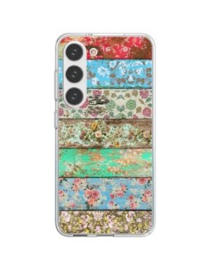 Cover Samsung Galaxy S23 5G Rococo Style Legno Fiori -...